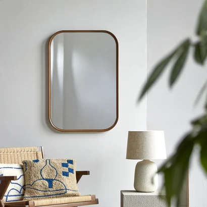 East - Solid teak rectangular mirror 80x55 cm