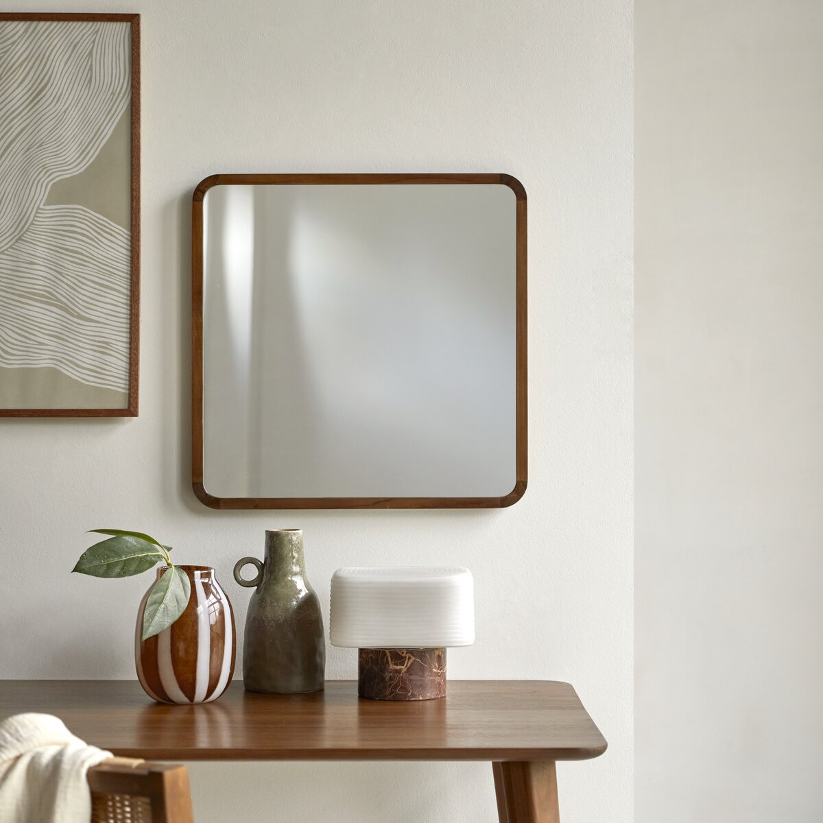 Specchio quadrato in teak da 60 cm - Decorazione per soggiorno - Tikamoon