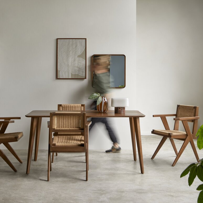 Ensemble table et 2 chaises enfant Mid-Century - Naturel