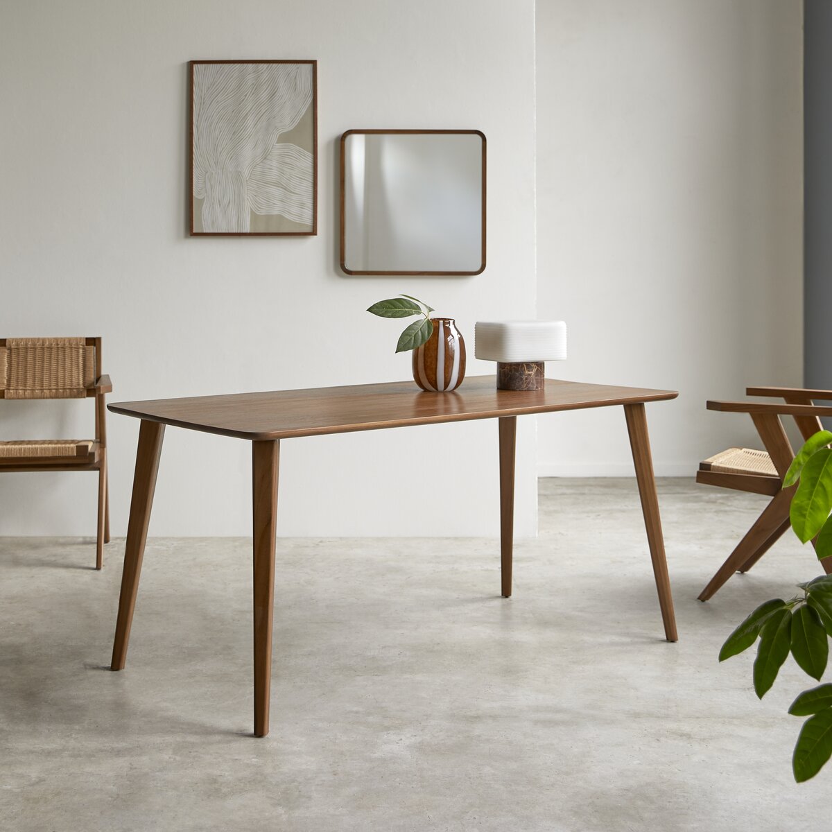 Specchio rettangolare in teak da 80 cm - Decorazione da soggiorno