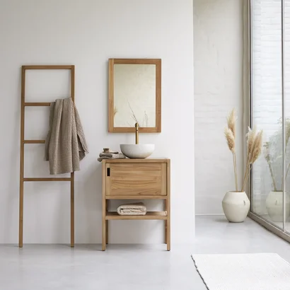 Arty - Mueble de lavabo en teca maciza 60 cm