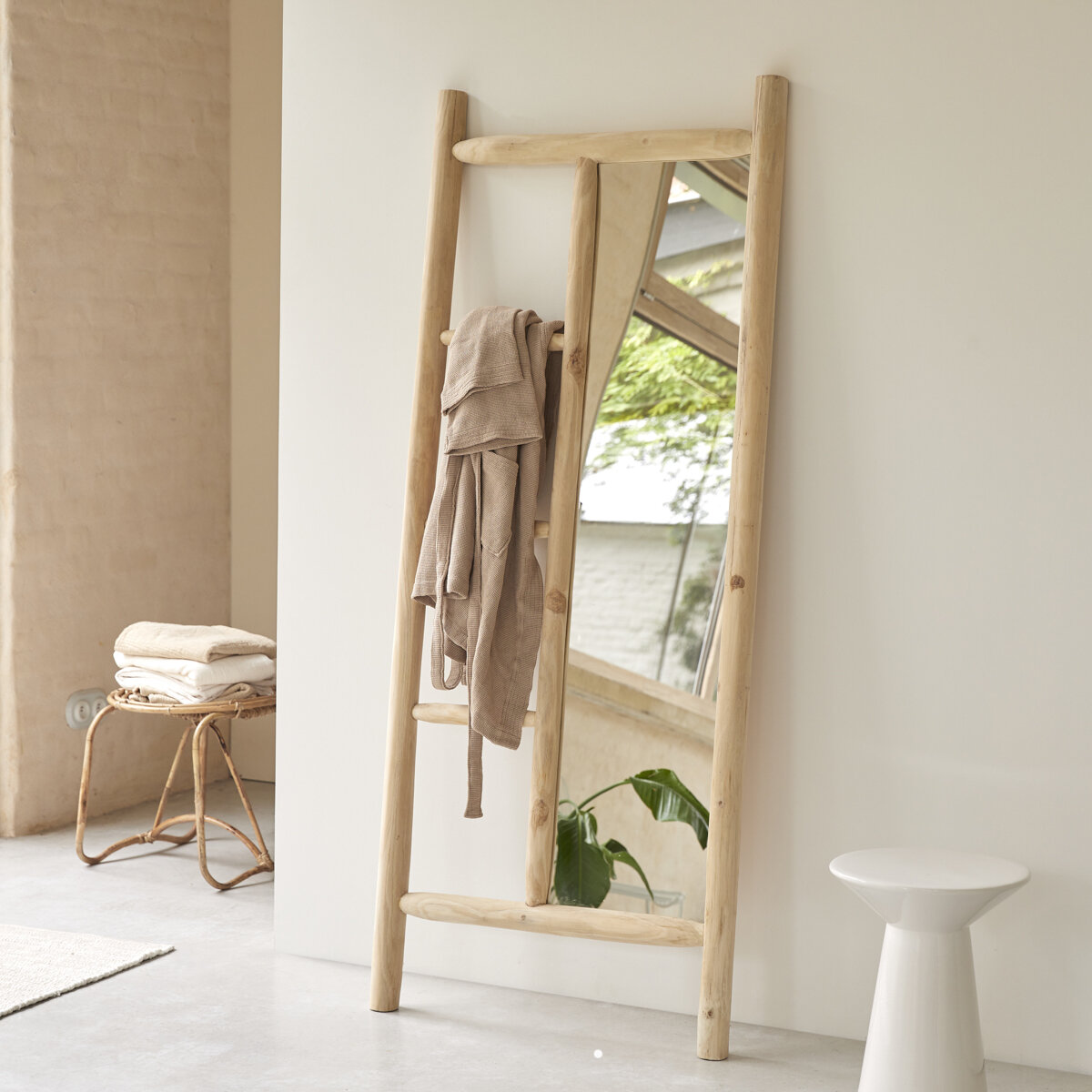 Espejo de madera a la deriva Decoración de pared de baño Espejo de