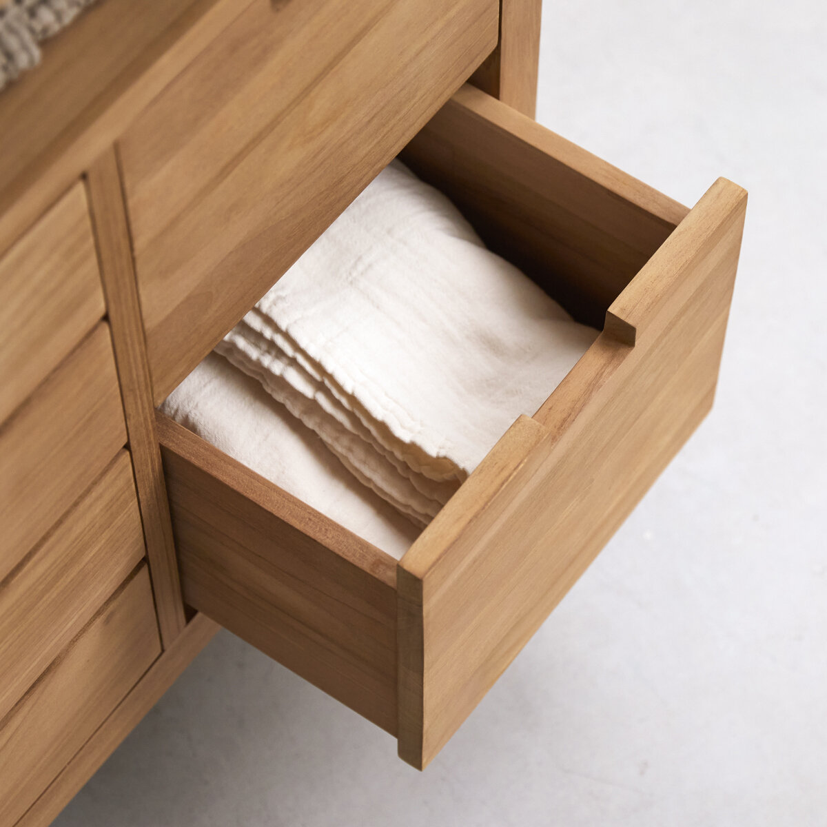 Mueble simple de lavabo de teca de 80 cm - Muebles de cuarto de