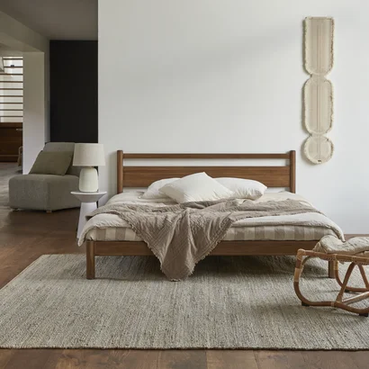 Cama individual de teca 107 x 206 cm - Muebles de dormitorio