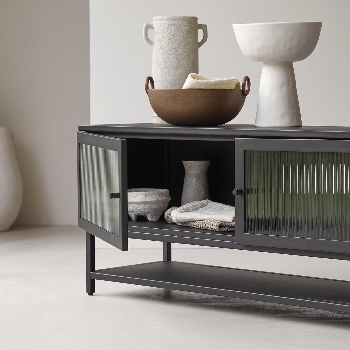 Metal media console deals table