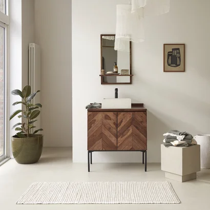 Ismaël  - Mueble de baño de madera maciza de palisandro de 80 cm