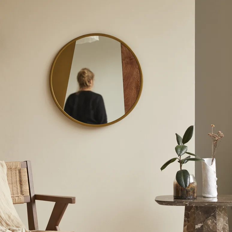 Espejo ovalado de mindi claro 115 cm - Decoración para el salón - Tikamoon