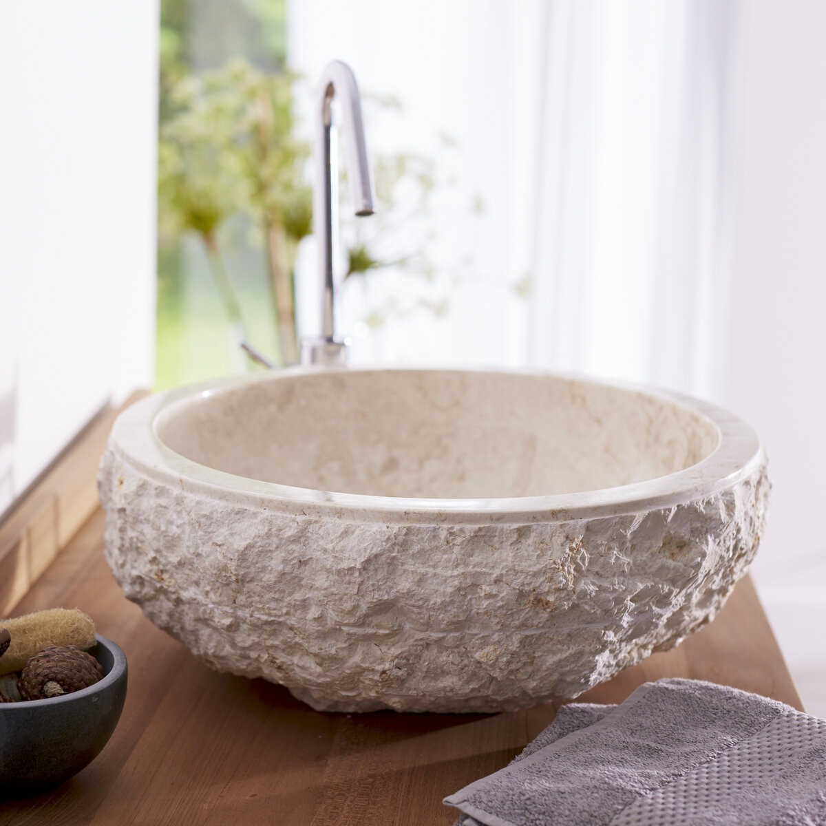 Scrula - Waschbecken aus Marmor cream Scrula - Waschbecken aus Marmor cream