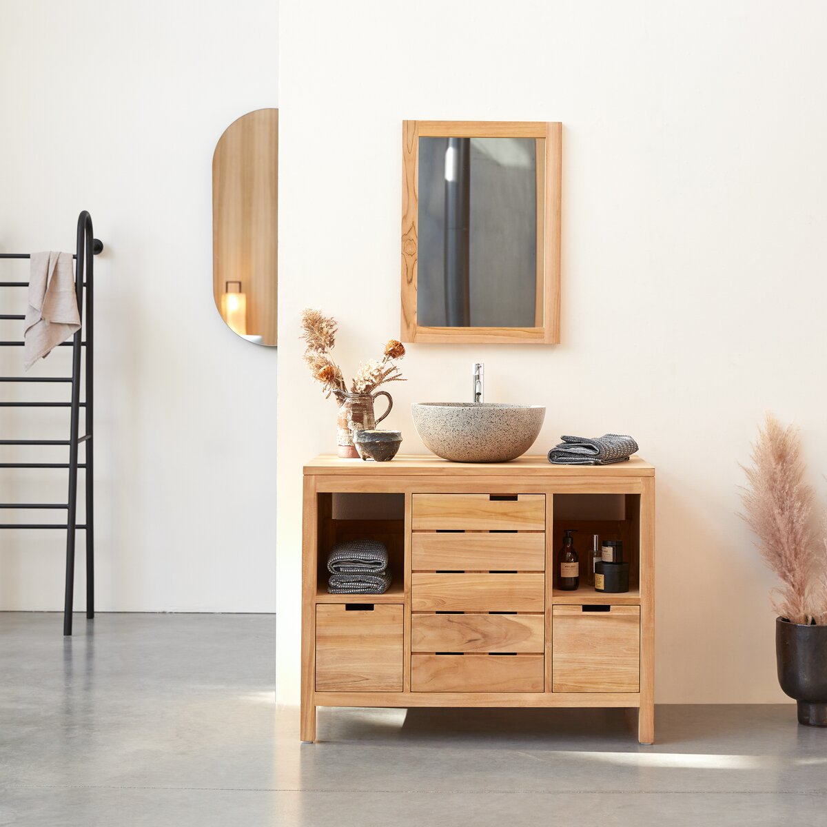 Serena - Waschtischunterschrank aus massivem Teakholz 100 cm Serena - Waschtischunterschrank aus massivem Teakholz 100 cm
