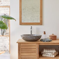 Meuble de salle de bain en teck recyclé massif 165 cm AUSTIN