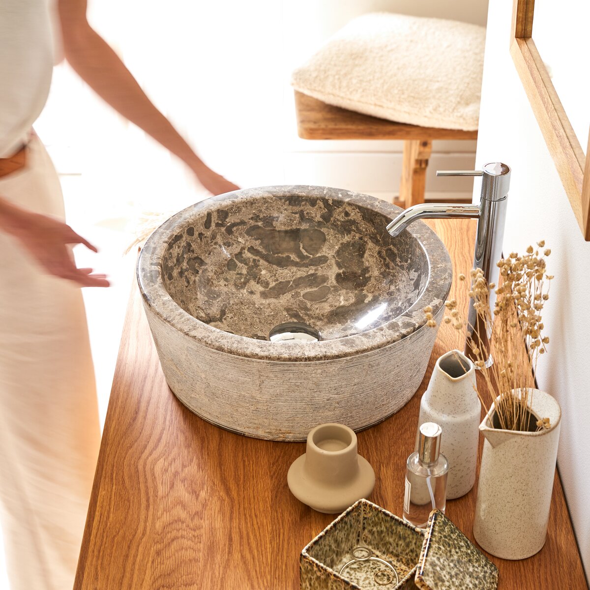 Exo Stri - Lavabo de mármol grey Exo Stri - Lavabo de mármol grey