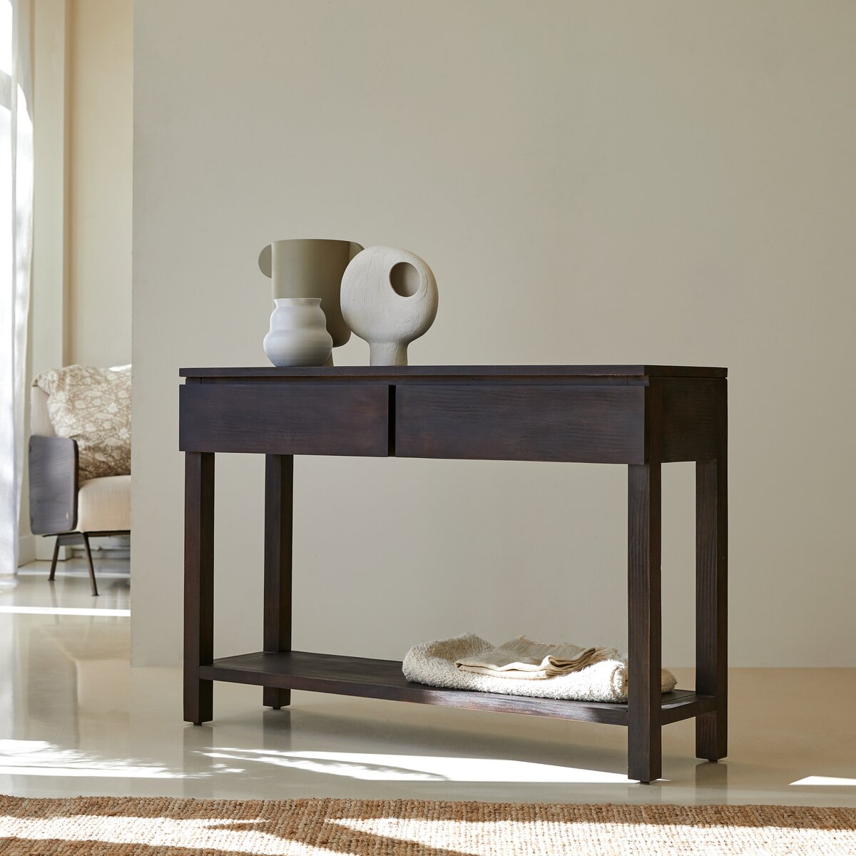 Mahogany wood store console table