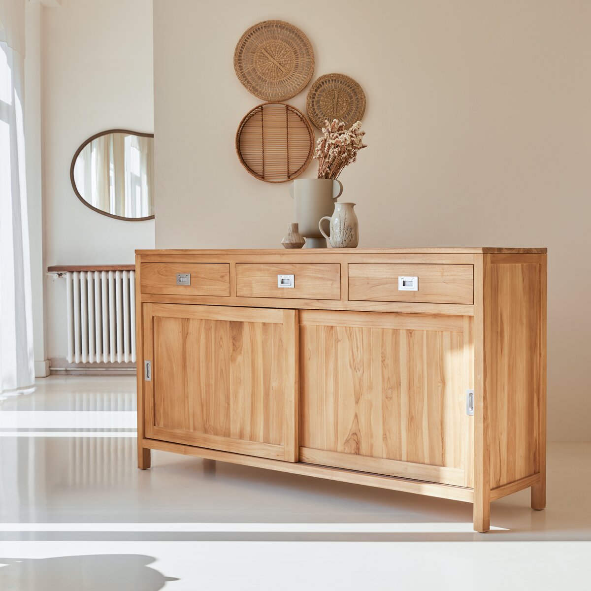 Coffee Tek - Buffet en teck massif 180 cm Coffee Tek - Buffet en teck massif 180 cm