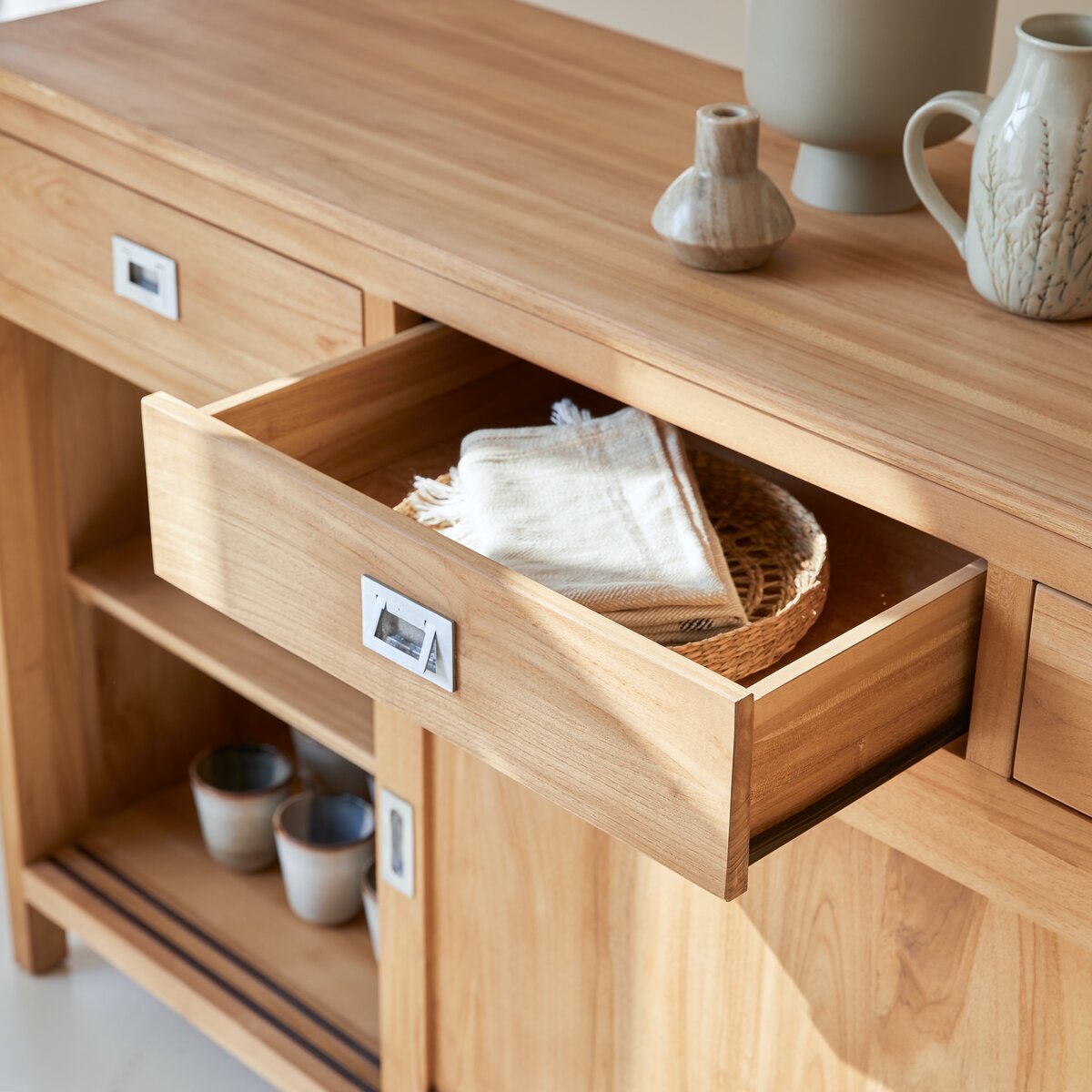 Coffee Tek - Buffet en teck massif 180 cm Coffee Tek - Buffet en teck massif 180 cm
