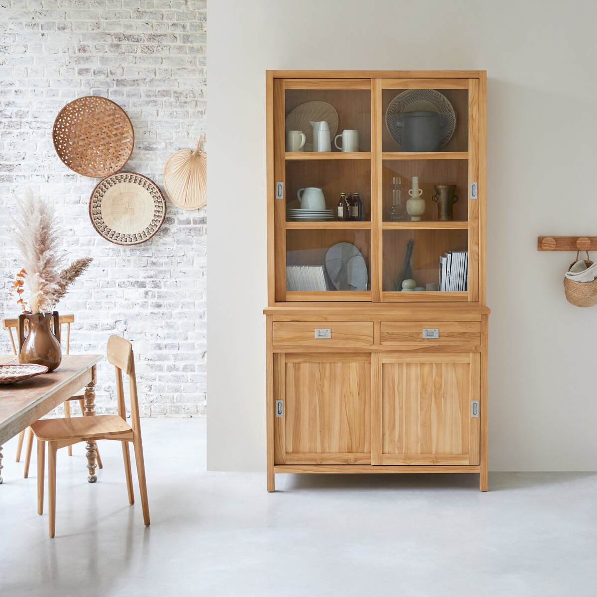 Credenza vetrina 2 ante in stile etnico moderno