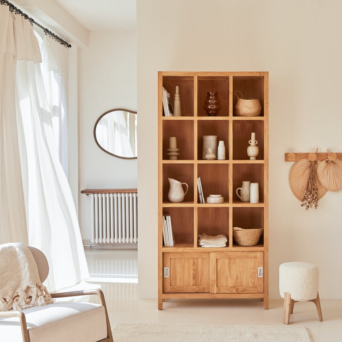 Libreria in teak 215 cm - Arredo soggiorno - Tikamoon