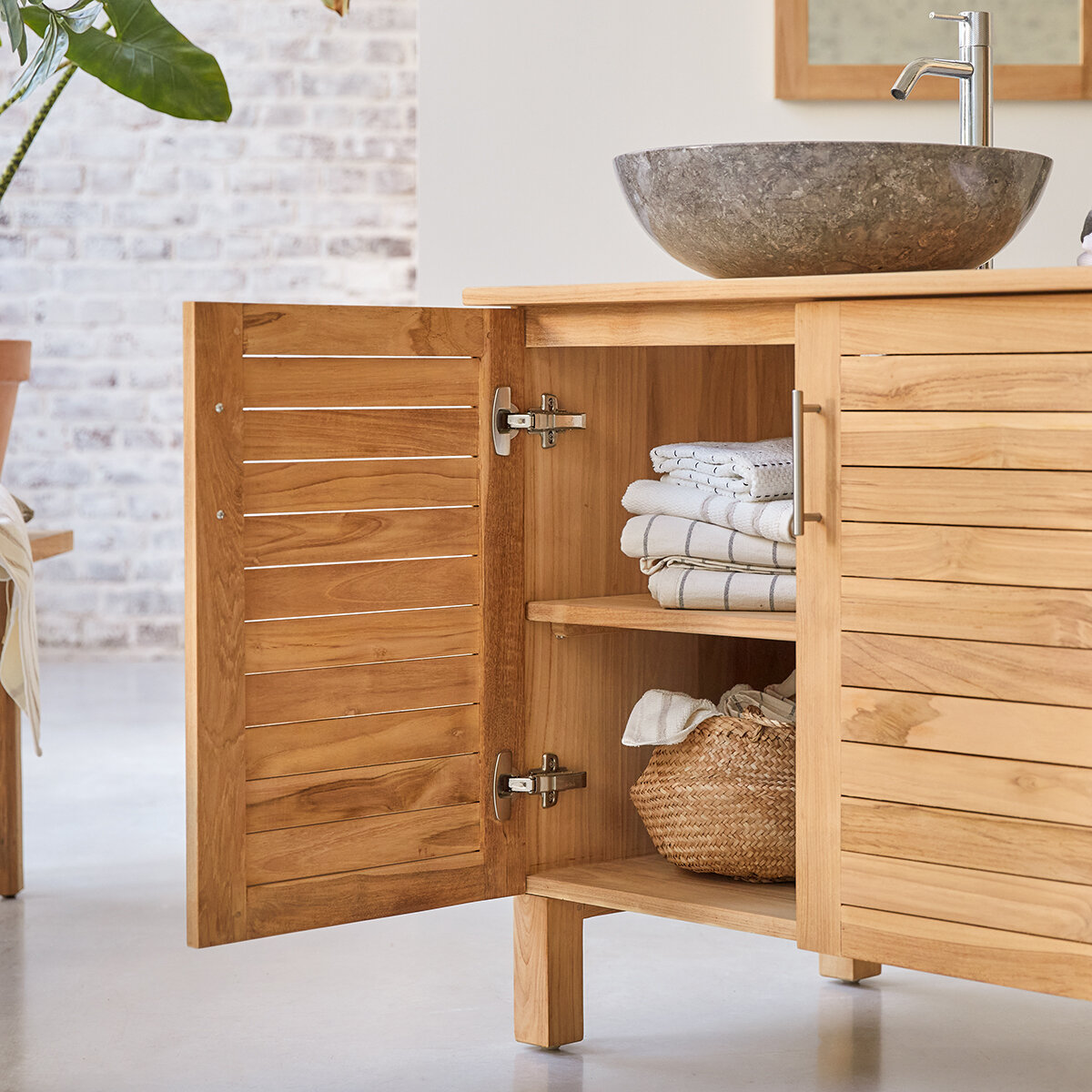 Soho - Waschtischunterschrank aus massivem Teakholz 85 cm Soho - Waschtischunterschrank aus massivem Teakholz 85 cm