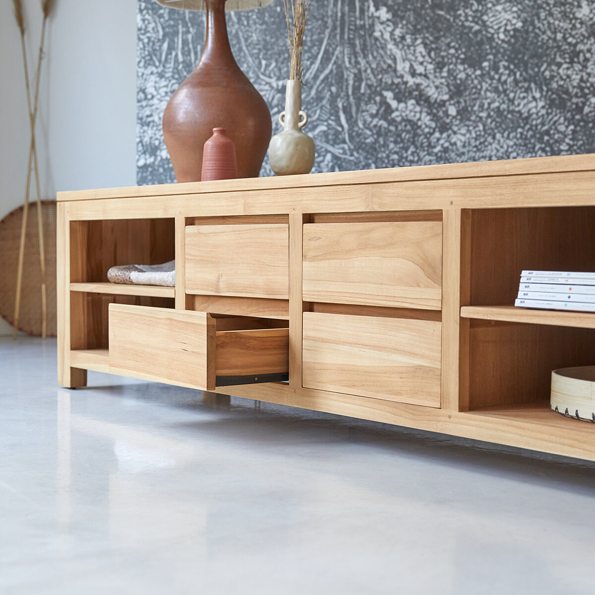 Patio - Solid teak TV Stand 200 cm Patio - Solid teak TV Stand 200 cm