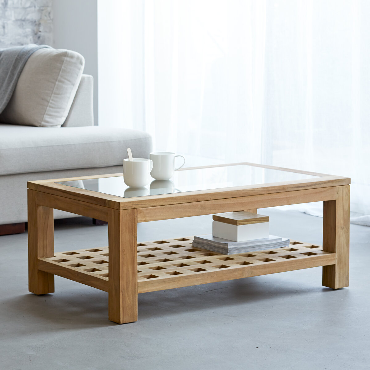 Kwad - Couchtisch aus massivem Teakholz Kwad - Couchtisch aus massivem Teakholz
