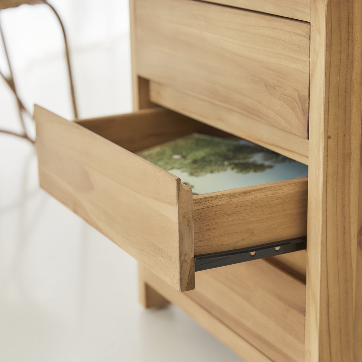 Eden - Escritorio de teca maciza con cajón de almacenaje Eden - Escritorio de teca maciza con cajón de almacenaje