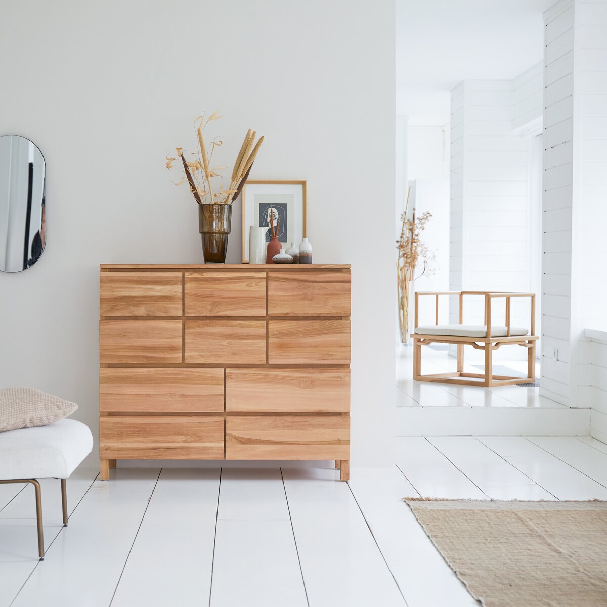 Cómoda infantil de teca con 6 cajones - Muebles de almacenaje para el  dormitorio - Tikamoon